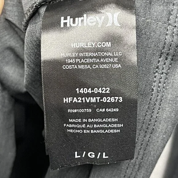 Hurley X Mens Long Sleeve Shirt Size Large Gray Logo Front Active Pullover - Picture 4 of 7